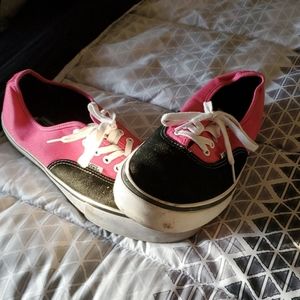 Pink and black vans